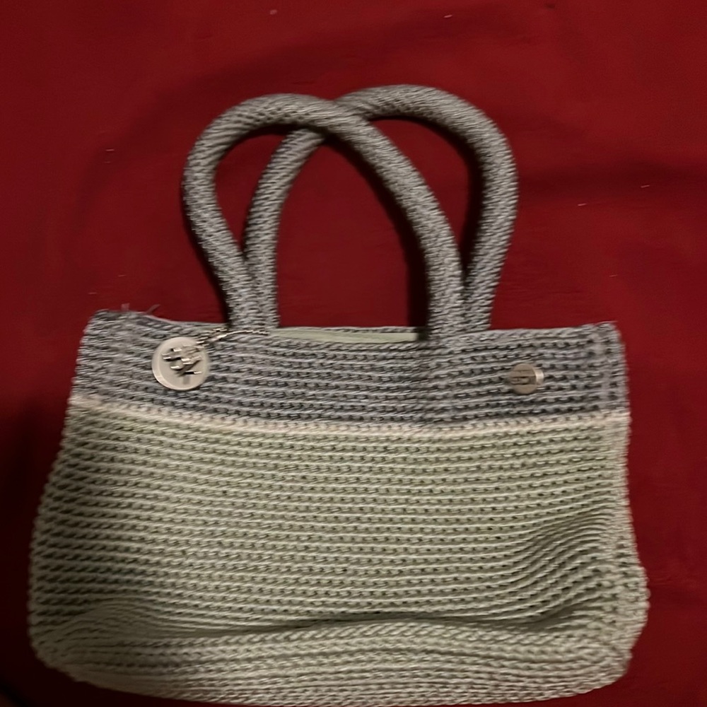 SAK crochet purse grey/green 👜
